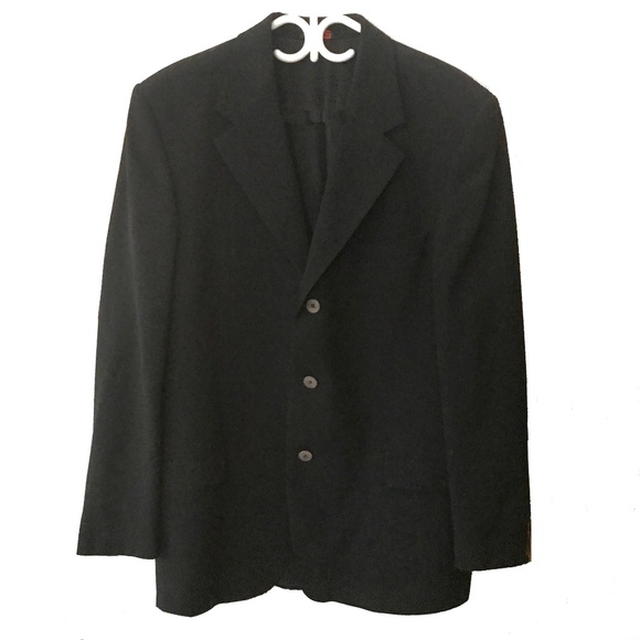 MEZZROW MEN'S BLACK 100% WOOL SUIT JACKET SIZE T44 - Picture 1 of 7